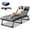 Gray Black with 2 Sided Mattress & Pillow, variant on Slsy Folding Chaise Lounge Chair 5-Position, Folding Cot, Heavy Duty Patio Chaise Lounges for Outside, Poolside, Beach, Lawn, Camping