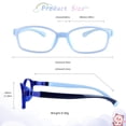 thumbnail image 4 of LAMBBAA Kids Blue Light Blocking Glasses 2 Pack Square Flexible Frame UV400 Protection Anti Blue Ray Computer Glasses Anti Glare Eyewear for Boys Girls Age 3-12 (Blue+Dark Blue), 4 of 5
