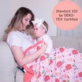 thumbnail image 4 of LollyBanks Baby Girl Ruffle Blanket, Organic Cotton Muslin Crib Quilt, 40 x 36 in, Pink Farm Print, 4 of 8
