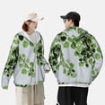 thumbnail image 3 of Rocae Watercolor Green Leaves Print Breathable Sun Protection Hoodie Quick-Dry Lightweight Long Sleeve Hoodie Unisex Running Sports Shirt XX-Large, 3 of 9