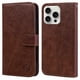 thumbnail image 1 of For iPhone 16 Pro Max Case Solid Color Leather Folding Stand Wallet Leather Phone Cover - Champagne, 1 of 5
