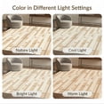 thumbnail image 7 of ODIKA 6'x9' Beige Cream Bleached Oak Geometric Washable Area Rug Modern Blocks with Subtle Elegance Non-Slip, Easy Care, for Family Room, Living Mater Bedroom, 7 of 7