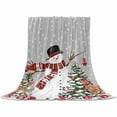 thumbnail image 2 of Christmas Snowman Throw Flannel Blanket 50x80In Xmas Tree Deer Grey Winter Snow Scene Super Soft Cozy Bed Blanket, Lightweight Plush Fuzzy Bed Throw for Bedroom Sofa Couch Living Room, 2 of 4