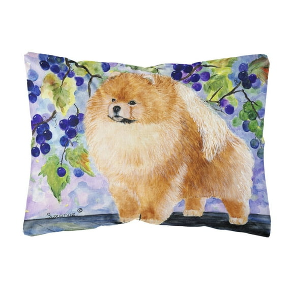 Caroline's Treasures SS8251PW1216 Pomeranian Decorative   Canvas Fabric Pillow, 12H x16W, multicolor