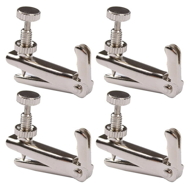 Violin Tuner with Precision Screw for Easy Adjustment and Non-Slip Groove Design 4pcs Silver S Size