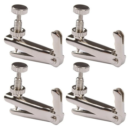 

4pcs Violin String Adjuster Fine Tuning String Fine Adjuster Tuners for Violin Size L (Silver)