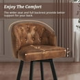 thumbnail image 4 of Dycanpo Counter Height Bar Stools, 26" Swivel Faux Leather with Backs, for Home Kitchen, Brown, 4 of 7
