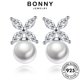 thumbnail image 3 of BONNY Joyería Original Perla Stud Mujeres Plata Moissanite Pendientes 925 Diamante M020, 3 of 4