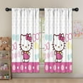 thumbnail image 5 of 2 Panels Print Pattern Nursery Curtains Boys Girls Kids Hello Kawaii Cat Cute Window Drapes for Living Bedroom Playroom Room Decor Rod Pocket 52x63Inch, 5 of 5