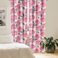 thumbnail image 2 of Ambesonne Floral Curtains, English Roses Retro Garden, Pair of 28"x95", Dark Pink and Cadet Blue, 2 of 5