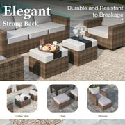 MF Studio 4 Pieces Patio Conversation Set Wicker Outdoor Furniture Sectional Sofa Set