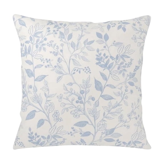 Orangide Light Blue Floral Throw Pillow Covers, Botanical Vintage Cushion Covers for Couch Sofa, Soft Home Decor Pillowcases for Living Room Bedroom