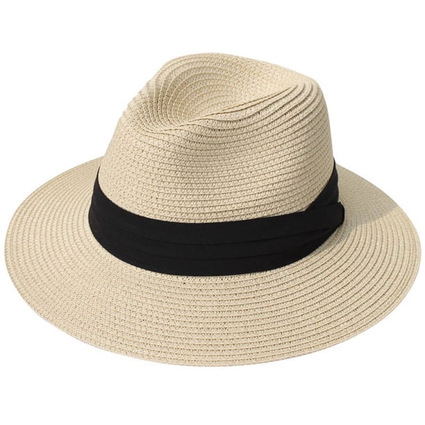 Sombreros para el sol para mujer, sombrero de playa de paja de ala ancha de verano
