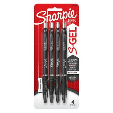 Sharpie S-Gel Pens, Medium Point (0.7mm), Black Ink, 4 Count