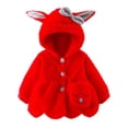 thumbnail image 2 of HAiming Girls Fleece Jackets Warm Thermal Cute Hooded Trendy Bow Button down Coats Fall Winter Loungewear with Pockets, 2 of 7