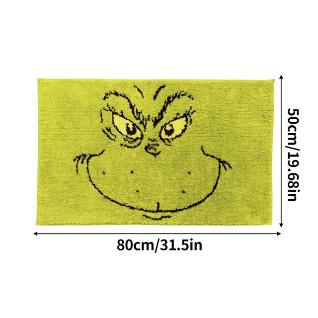 How the Grinch Stole Christmas THE 2024 Grinch Christmas Imitation Cashmere Floor Mat Bathroom Anti-slip Mat Entrance Hall Carpet Xmas Gifts Decor