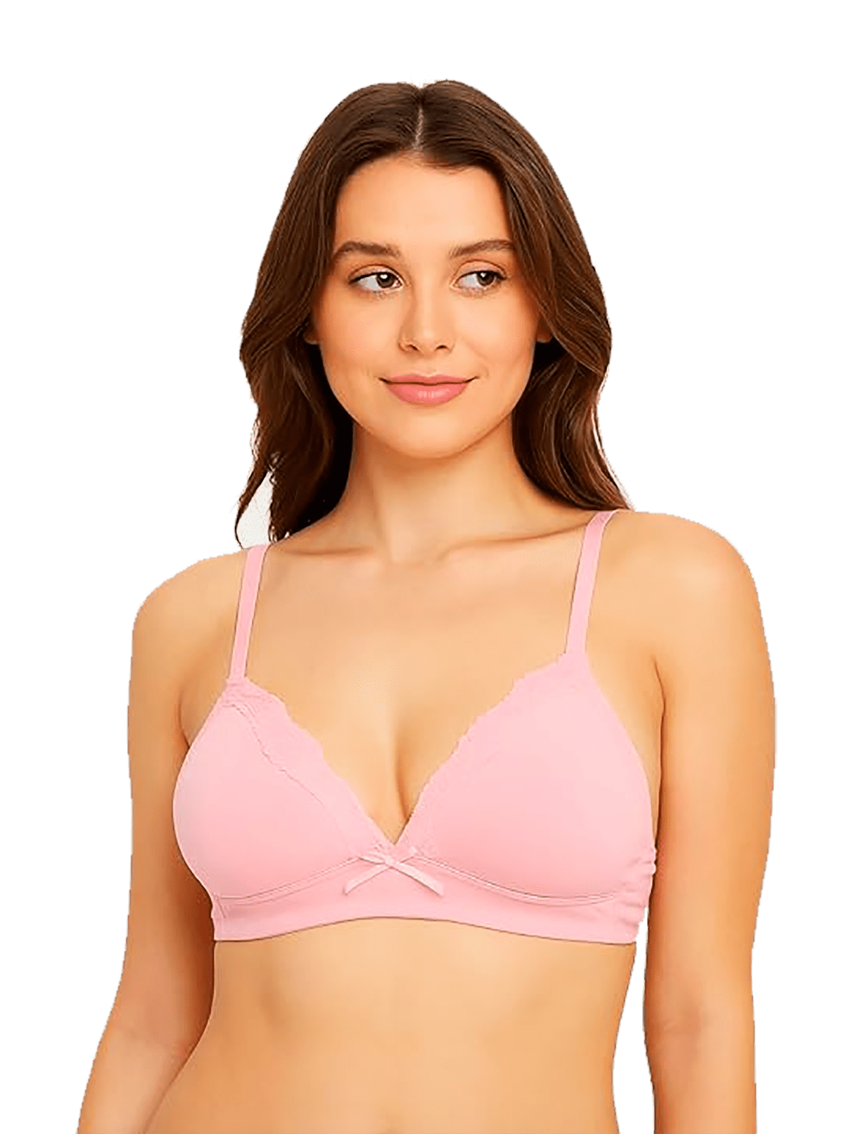 Iheyi 6 Pieces No Wire Full Cup Plain/Lace Light Padded Wire Free Bra A/B/C (34C)