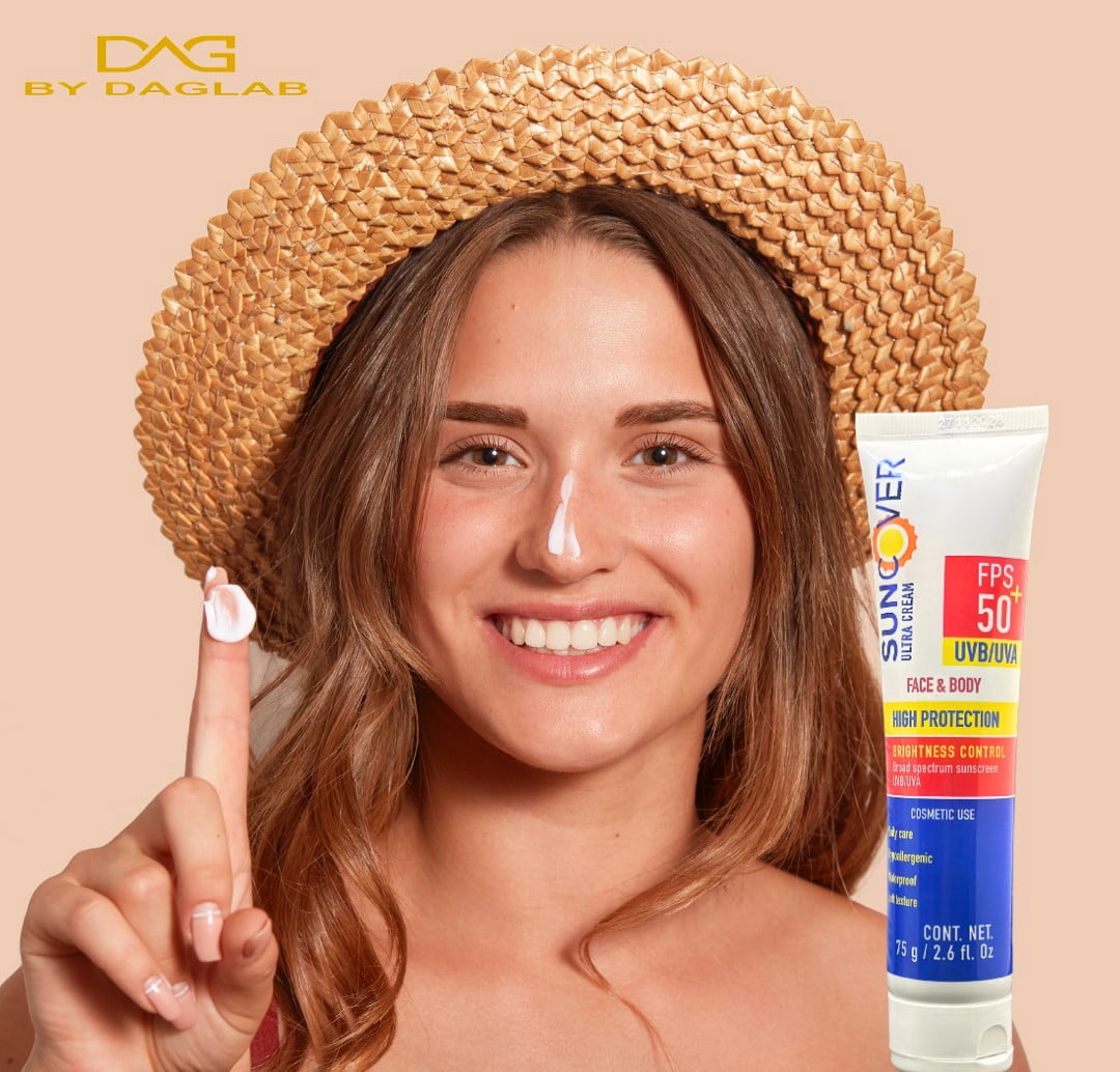 DAG BY DAGLAB - SUNCOVER ULTRA CREAM SPF 50+ UVB/UVA - High Protection for Face and Body, Hypoallergenic, Waterproof, Soft Texture, Daily Care Sunscreen
