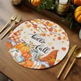 thumbnail image 5 of Fall Round Placemats Set of 4 Pumpkin Gnome Place Mats Thanksgiving Woven Placemat Hello Fall Autumn Maple Leaf Beige Circle Braided Table Mat for Kitchen Dining Table Party Home Decor 15 Inch, 5 of 9