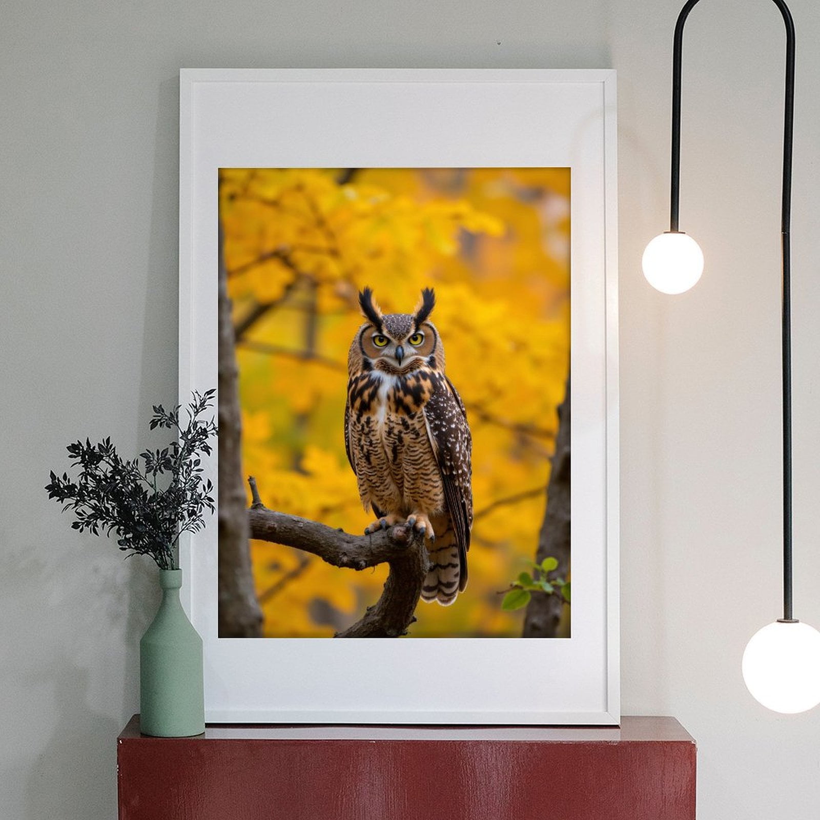 Diamond Art Kits for Adults - 5d Owl Autumn Perch Golden Leaves Diamond Painting for Adults, Diamond Art for Adults Beginners, Diamond Painting Kits for Adults for Home Wall Decor