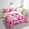 thumbnail image 3 of jejeloiu Cute Cat Kitten 7-Piece Twin Bedding Sets,Pet Animal Bedding Comforter Set,Romantic Flower Floral Sheet Sets For Girls,Microfiber Bedroom Decor Reversible, 3 of 8