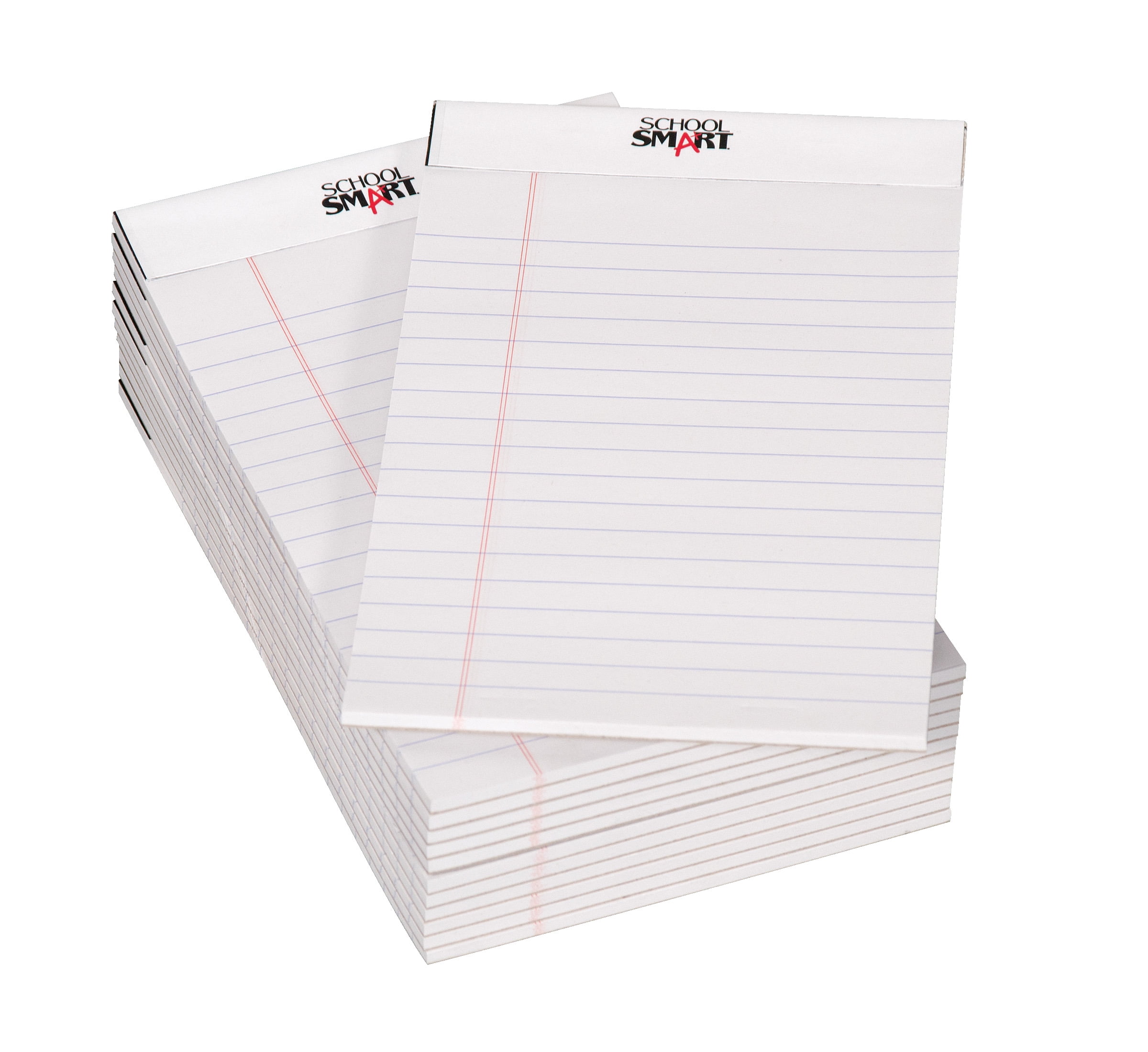 School Smart Junior Legal Pad Pack of 12 50 Sheets Each Canary 5 x 8 Inches 