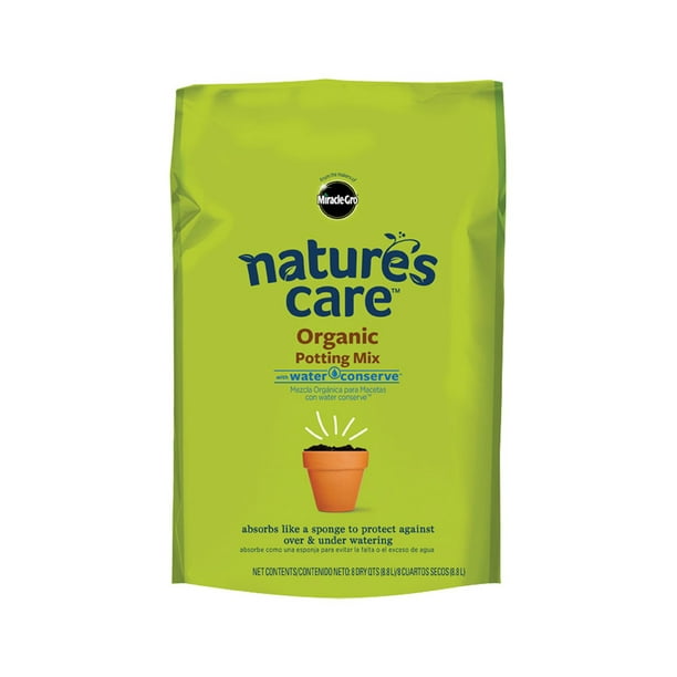 MiracleGro Nature's Care Organic Potting Mix with Water Conserve, 8 qt