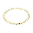 thumbnail image 4 of Nuragold 10k Real Yellow Gold Solid Figaro Link 6mm Diamond Cut Pave Chain Bracelet (7"-9") Two Tone Italian Jewelry for Men & Women, 4 of 10