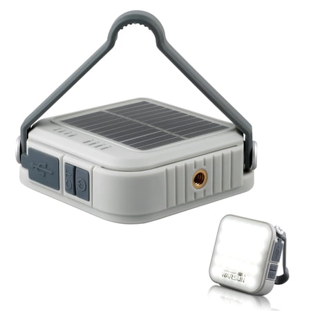 WARSUN Rechargeable Camping Lantern Solar LED Camping Light Long-Lasting Portable Emergency Lantern for Power Outages Tent Light Camping Essentials Lamp for Outdoor and Home Use