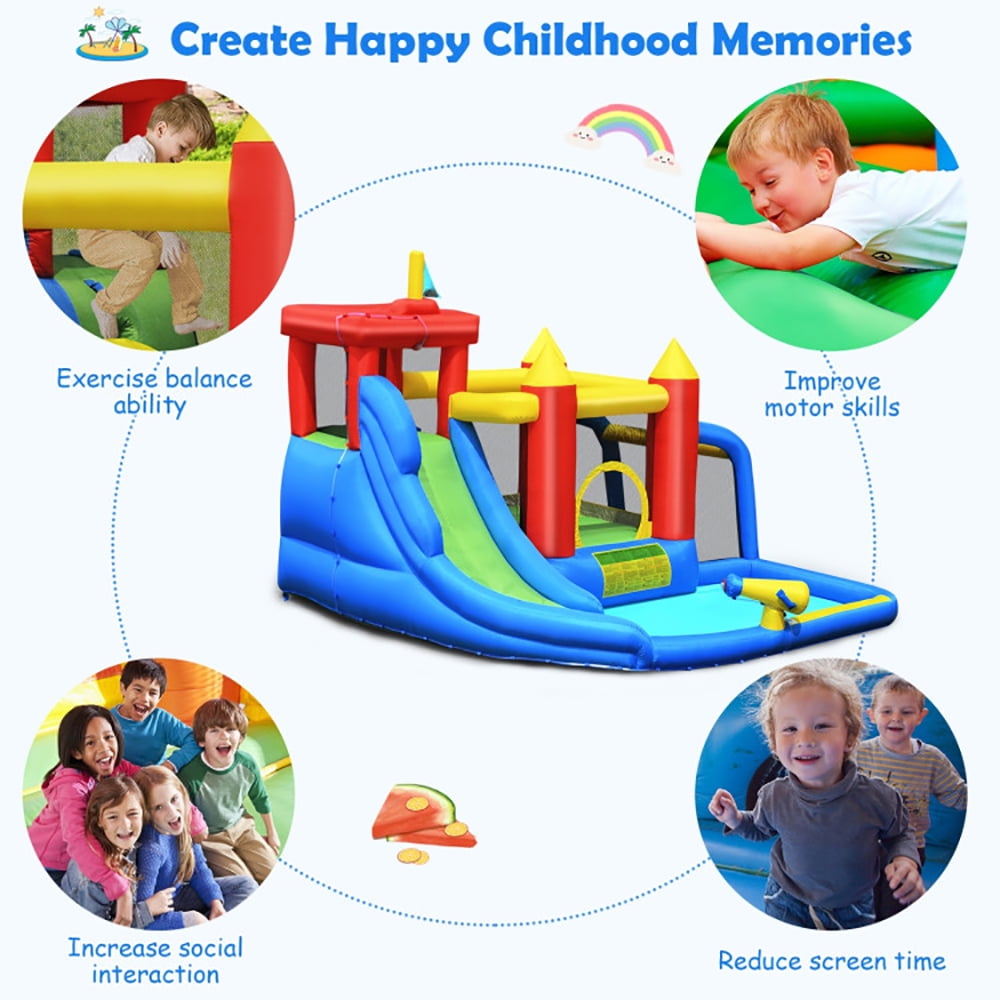 Aimee Lii Inflatable Bounce House Splash Pool with Water Climb Slide Blower included, Bounce House Water Slide for Kids 5-10 Aimee Lii Inflatable Bounce House Splash Pool with Water Climb Slide Blower included, Bounce House Water Slide for Kids 5-10