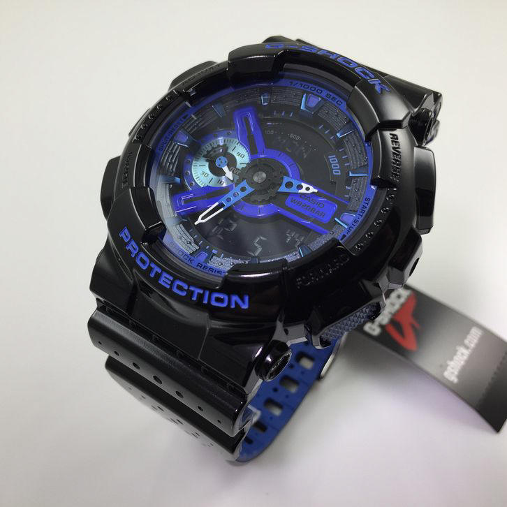 G-Shock GA-110LPA-1A Military Perf Band - Black / Blue