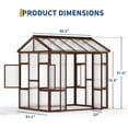 thumbnail image 2 of 6x8 FT Walk-in Wooden Greenhouse – Heavy-Duty Cedar Frame, 6mm Polycarbonate Panels, Ventilated Window, Lockable Door, Outdoor Greenhouse for Backyard & Patio, 2 of 7
