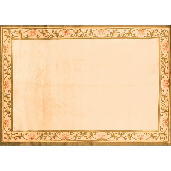 Ahgly Company Indoor Rectangle Solid Orange Modern Area Rugs, 6' x 9'
