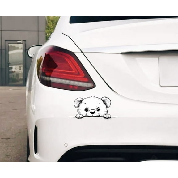 Cute Peeking Bear Car Sticker. Funny Bear Decal for Car Window, Truck, SUV, Laptop, Bumper, Motorcycle, etc. Adorable Cartoon Animal Vinyl Sticker, Aesthetic Auto Decoration