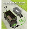 thumbnail image 3 of Beach Wagon,CollapsibleWagon 220lbs with Big Wheels Foldable Wagon Carts,Portable Utility for Garden Grocery Sports Camping All Terrain-Khaki, 3 of 16