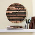 thumbnail image 2 of Shabby Wood Grain Decorative Round Wall Clock Arabic Numerals Design Non Ticking Wall Clock Large For Bedrooms Bathroom（10 Inch）, 2 of 6