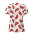 thumbnail image 4 of Naloa Watermelon Print T-Shirts Short Sleeve V Neck Tees for Women Fashion Tops Trendy Lightweight Soft Casual Summer Outfits Clothes, 4 of 5