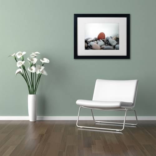 Trademark Fine Art "Red Stone" Canvas Art by Philippe Sainte-Laudy White Matte, Black Frame