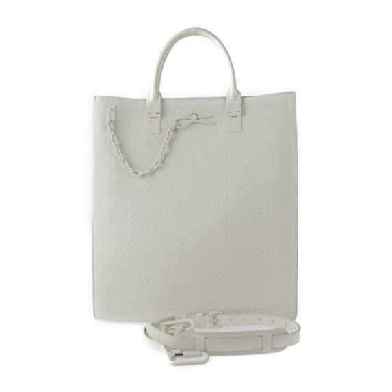 Pre-Owned LOUIS VUITTON Louis Vuitton Sac Plat Virgil Abloh Monogram Tote Bag M53265 Taurillon...