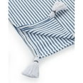 thumbnail image 6 of Ox Bay Hampton 50" x 60" Blue/White Striped Cotton Adult Decorative Throw Blanket, 6 of 10