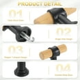 thumbnail image 3 of Uxcell 4 Pack T-Bar Wooden Drawer Pulls, 1.57" x 0.63" Wood Cabinet Pulls Single Hole Drawer Knobs with Black Base and Screws for Home Kitchen Room Closet Cupboard, Beech, 3 of 6