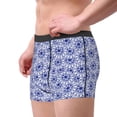 thumbnail image 4 of Daiia Blue And White Flowers Men's Underwear Boxer Briefs, Cotton Stretch Moisture-Wicking Underwear-Large, 4 of 9