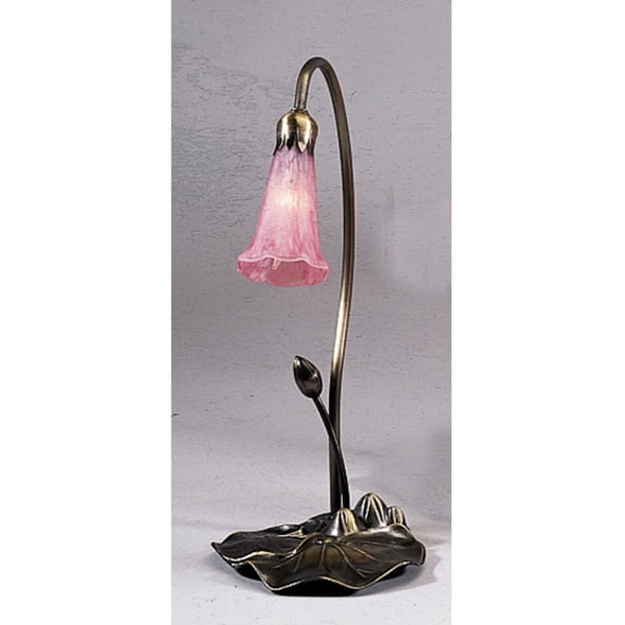 16"H Pink Pond Lily Accent Lamp