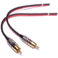 thumbnail image 1 of Speaker Cables to RCA Plugs Adapter, 2-Channel (1 Foot), 1 of 4
