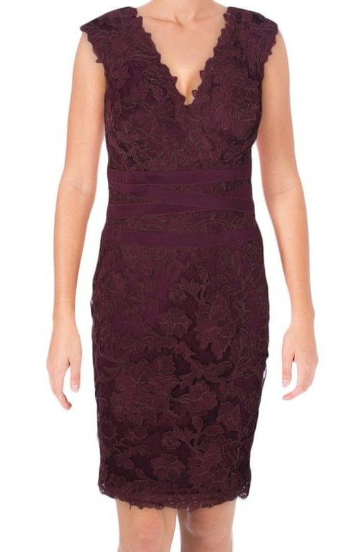 tadashi shoji burgundy dress