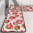 thumbnail image 2 of Kitchen Rugs Sets Of 2,Red Strawberry Plants Fruit Heart Anti Fatigue Kitchen Mat Rugs Non Slip Washable,Decorative Kitchen Floor Mats for Kitchen,Sink,Laundry,17"x47"+17"x47", 2 of 5