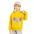 thumbnail image 4 of Toddler Boy Girl Cute Hoodies Solid Color Long Sleeve Hooded Sweatshirt Top Fall Winter Hoodie Clothes Girl Oversize Sweatshirts Yellow 3Y, 4 of 5