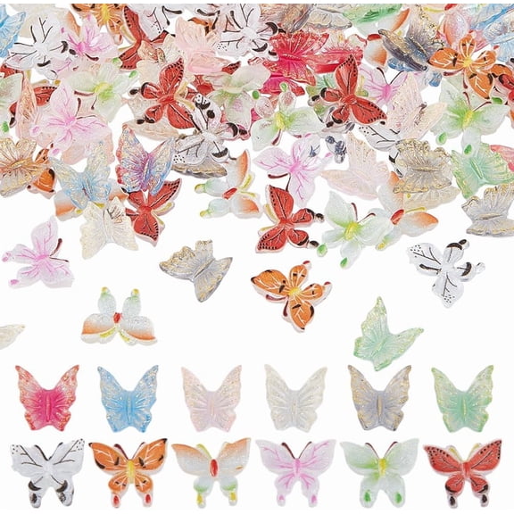 120Pcs 12 Styles Mini Resin Butterflies Colorful Butterfly Miniature Dollhouse Accessories Handmade Tiny Butterfly Decorations