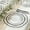 Clear with Black, variant on Balsa Circle 10 Lavender Lilac 8" Round Plastic Dessert Plates Blush Scalloped Rim