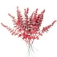thumbnail image 1 of Zhuge 18 piezas de tallos de eucalipto, tallos de hojas de eucalipto artificiales, flores artificiales para el hogar, oficina, ramo de flores, centro de mesa, rojo colgante escarcha, 1 of 5